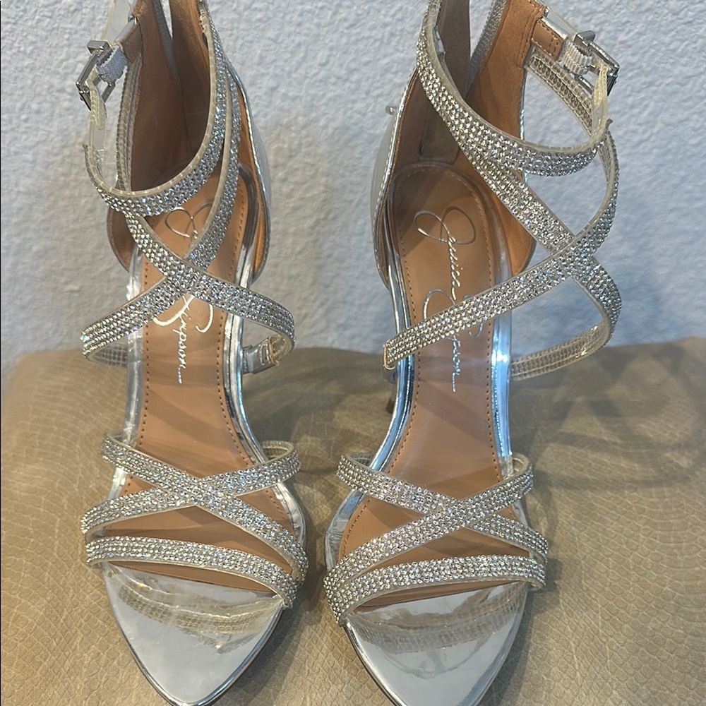 Jessica Simpson Silver Strap Heels